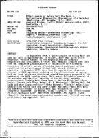 Effectiveness of Safety Belt Use Laws A Multinational Examination Proceedings of a Workshop Washington DC November 1214 1985