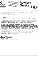 AC 150520027A the National Fire Protection Associations Standard for Airport Fire Fighter Professional Qualifications NFPA 10031978