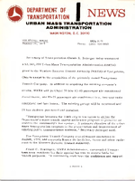 Department of Transportation News Urban Mass Transportation Administration UMTA 974