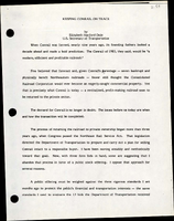 Keeping Conrail on Track Speech by Secretary of Transportation Elizabeth Hanford Dole