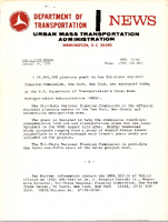 Department of Transportation News Urban Mass Transportation Administration UMTA 7603