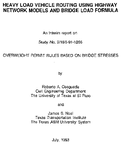Heavy Load Vehicle Routing Using Highway Network Models and Bridge Load Formula