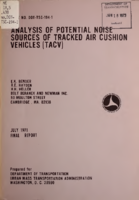 Analysis of Potential Noise Sources of Tracked Air Cushion Vehicles TACV