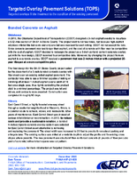 Targeted Overlay Pavement Solutions TOPS Bonded Concrete on Asphalt