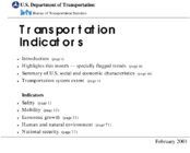 Transportation Indicators February 2001