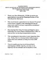 Deputy Secretary of Transportation Mortimer Downey Speeches May 1995