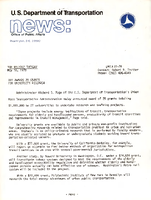 US Department of Transportation News Office of Public Affairs UMTA 2778 DOT Awards 29 Grants for University Research