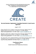 Biowaste Materials as Supplementary Cementitious Materials for Coastal Concrete Applications