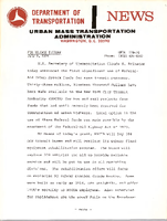 Department of Transportation News Urban mass Transportation Administration UMTA 11974