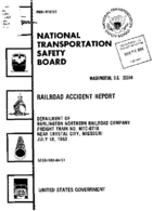 Interstate Commerce Commision Report of the Accident  Investigation Occuring on the BURLINGTON NORTHERN RAILROAD CRYSTAL CITY MO