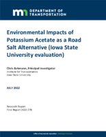 Environmental Impacts of Potassium Acetate as a Road Salt Alternative Iowa State University Evaluation