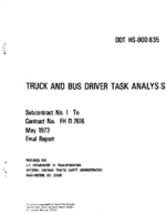 Truck and Bus Driver Task Analysis