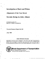 Investigation of Rack and Pinion Alignment of the Cass Street Movable Bridge in Joliet Illinois