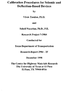 Calibration Procedures for Seismic and DeflectionBased Devices