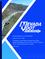 Developing a Lower Modulus Polymer Resin Binder Systems Specifications for High Friction Surface Treatment HFST on Asphalt Pavements in Nevada