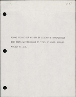 Remarks Prepared for Delivery by Secretary of Transportation Brock Adams National League of Cities