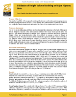 Validation of Freight Volume Modeling on Major Highway Links Brief