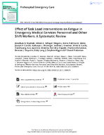 Effect of Task Load Interventions on Fatigue in Emergency Medical Services Personnel and Other Shift Workers A Systematic Review