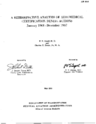 A retrospective analysis of aeromedical certification denial actions  January 1961  December 1967