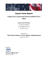 Fatigue and Commercial MotorcoachBus Driver Safety Expert Panel Report