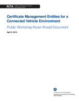 Certificate management entities for a connected vehicle environment  public workshop readahead document