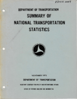 Summary of National Transportation Statistics 1972