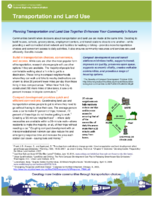 Transportation and Land Use fact sheet