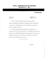 Air Travel Consumer Report March 1971