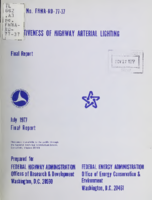 Effectiveness of Highway Arterial Lighting Final Report