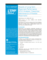 Results of LongTerm Pavement Performance SPS3 Analysis Preventive Maintenance of Flexible Pavements  techbrief