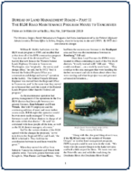Bureau of Land Management Roads  Part II The BLM Road Maintenance Program Moves to Vancouver