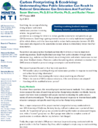 Ecodriving and Carbon Footprinting Understanding How Public Education Can Reduce Greenhouse Gas Emissions and Fuel Use Research Brief