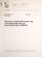 Analysis of Hybrid III lower leg instrumentation and an associated injury citerion