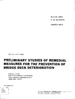 Preliminary Studies of Remedial Measures for the Prevention of Bridge Deck Deterioration