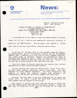 Opening Statement of Secretary of Transportation by Elizabeth Hanford Dole Before the Environment and Public Works Committee United States Senate