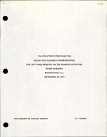 Talking Points Prepared for Secretary Elizabeth Hanford Dole for the OST Office of the Secretary of Transportation Panel Briefing on the Womens Initiatives Nassif Building