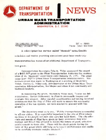 Department of Transportation News Urban Mass Transportation Administration DOT 26969