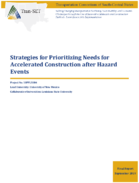 Strategies for Prioritizing Needs for Accelerated Construction after Hazard Events