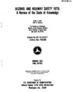 Alcohol and Highway Safety 1978 A Review of the State of Knowledge Final Report