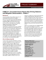 Connected Vehicle WrongWay Driving Detection and Mitigation DemonstrationPhase II  Project Summary