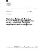 Workshop to Identify Training Requirements Designed to Reduce Young Driver Risk Taking and Improve Decision Making Skills