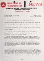 Department of Transportation Urban Mass Transportation Administration News ReleaseVolume UMTA 7542