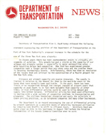 Department of Transportation News Releases for August 1968