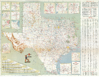 Texas Official Highway Travel Map April 1 1964