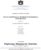 Use of Geophysical Methods for Sinkhole Exploration