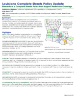 Louisiana Complete Streets Policy Update Elements of a Complete Streets Policy that Support Pedestrian Crossings