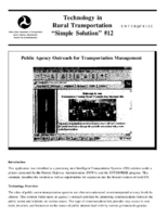 Technology in rural transportation Simple solution 12 public agency outreach for transportation management