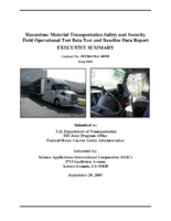 Hazardous material transportation safety and security field operational test beta test and baseline data report  executive summary