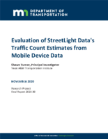 Evaluation of StreetLight Datas Traffic Count Estimates From Mobile Device Data