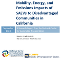 Mobility Energy and Emissions Impacts of SAEVs to Disadvantaged Communities in California